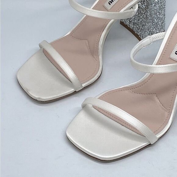 Miu Miu Glitter High Block Heel Sandals size 35 - Picture 9 of 16